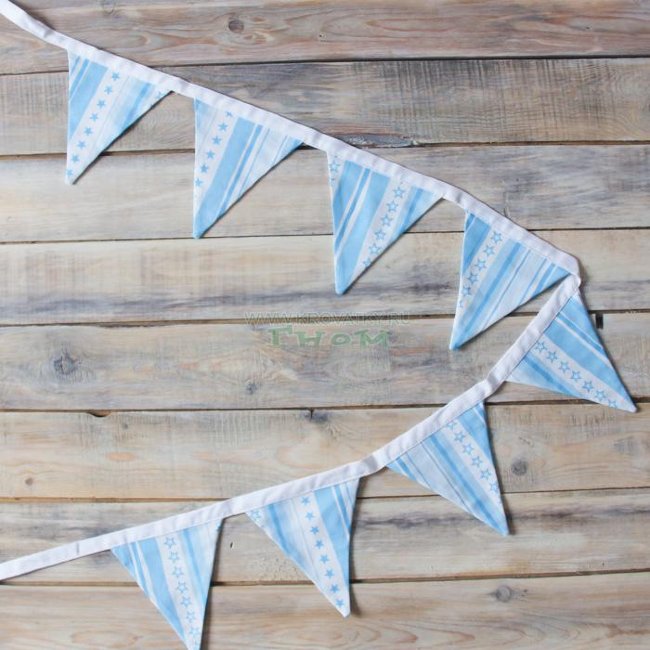 Гирлянда из 8 флажков Blue Stripes, Арт. vv050108